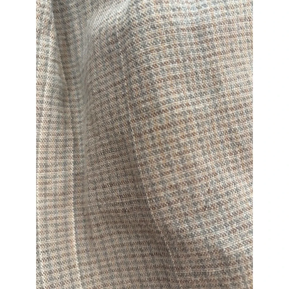 Vintage Eddie Bauer Men's 36x32 Linen Cotton Pleated Pants Brown Gray Check Y2K